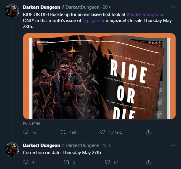 Подробности о Darkest Dungeon II появятся уже 27 мая